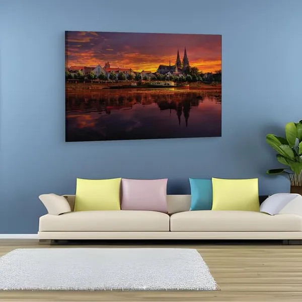 Multicolor_??Ntapad_Falfestm?Ny_Urban,_Wooden_Framed_Canvas_Paintings_|_For_Home_Decor_|_Bedroom,_Living_Room,Wall_Decoration_|_Wall_Art_Painting,_Ct0160,_Size_16_X_24_In