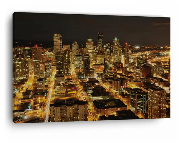 Multicolor_Seattle_Lights_4K,_Wooden_Framed_Canvas_Paintings_|_For_Home_Decor_|_Bedroom,_Living_Room,Wall_Decoration_|_Wall_Art_Painting,_Ct0167,_Size_16_X_24_In