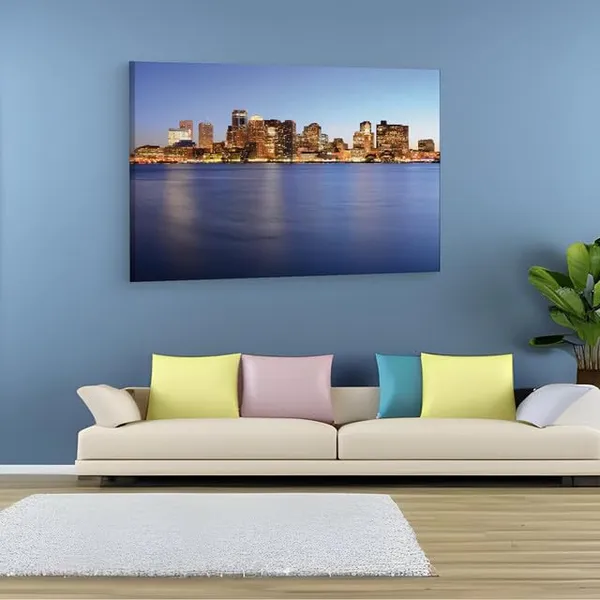 Multicolor_Twilight_Boston_Skyline,_Wooden_Framed_Canvas_Paintings_|_For_Home_Decor_|_Bedroom,_Living_Room,Wall_Decoration_|_Wall_Art_Painting,_Ct0169,_Size_16_X_24_In