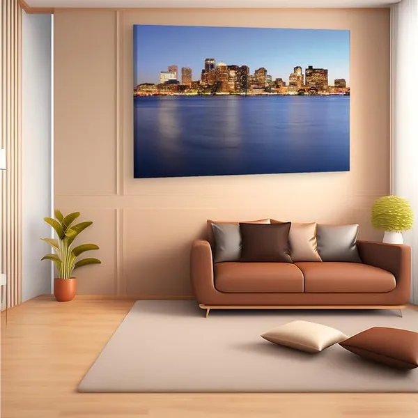 Multicolor_Twilight_Boston_Skyline,_Wooden_Framed_Canvas_Paintings_|_For_Home_Decor_|_Bedroom,_Living_Room,Wall_Decoration_|_Wall_Art_Painting,_Ct0169,_Size_16_X_24_In