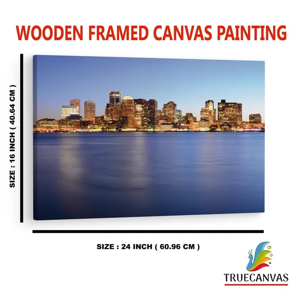 Multicolor_Twilight_Boston_Skyline,_Wooden_Framed_Canvas_Paintings_|_For_Home_Decor_|_Bedroom,_Living_Room,Wall_Decoration_|_Wall_Art_Painting,_Ct0169,_Size_16_X_24_In