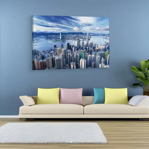 Multicolor_Victoria_Peak,_Wooden_Framed_Canvas_Paintings_|_For_Home_Decor_|_Bedroom,_Living_Room,Wall_Decoration_|_Wall_Art_Painting,_Ct0171,_Size_16_X_24_In