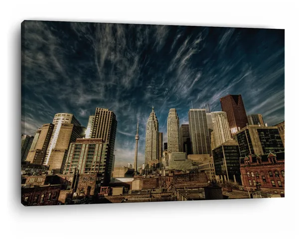 Multicolor_City,_Toronto,_Canada,_Wooden_Framed_Canvas_Paintings_|_For_Home_Decor_|_Bedroom,_Living_Room,Wall_Decoration_|_Wall_Art_Painting,_Ct0172,_Size_16_X_24_In