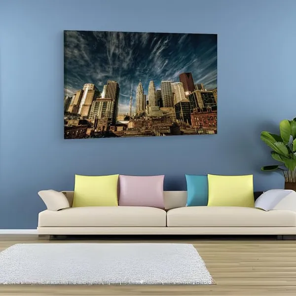 Multicolor_City,_Toronto,_Canada,_Wooden_Framed_Canvas_Paintings_|_For_Home_Decor_|_Bedroom,_Living_Room,Wall_Decoration_|_Wall_Art_Painting,_Ct0172,_Size_16_X_24_In