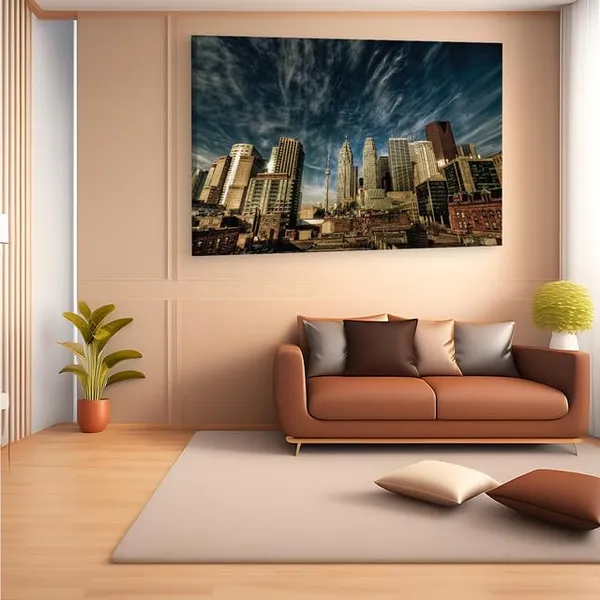 Multicolor_City,_Toronto,_Canada,_Wooden_Framed_Canvas_Paintings_|_For_Home_Decor_|_Bedroom,_Living_Room,Wall_Decoration_|_Wall_Art_Painting,_Ct0172,_Size_16_X_24_In