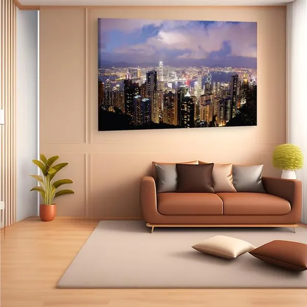 Multicolor_Victoria_Peak,_Wooden_Framed_Canvas_Paintings_|_For_Home_Decor_|_Bedroom,_Living_Room,Wall_Decoration_|_Wall_Art_Painting,_Ct0178,_Size_16_X_24_In
