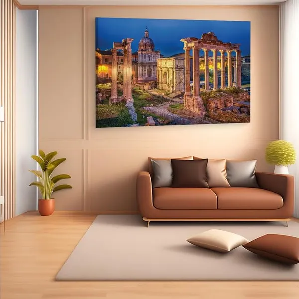 Multicolor_Ruins_Of_The_|_Forum,_Rome,_Wooden_Framed_Canvas_Paintings_|_For_Home_Decor_|_Bedroom,_Living_Room,Wall_Decoration_|_Wall_Art_Painting,_Ct0180,_Size_16_X_24_In