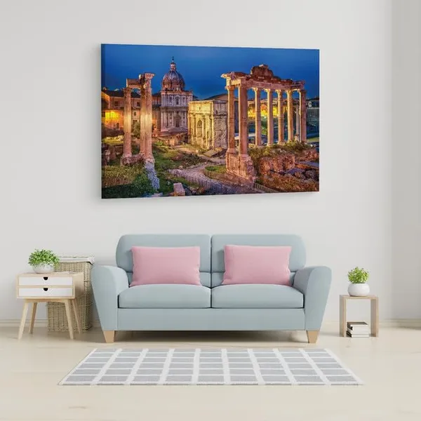 Multicolor_Ruins_Of_The_|_Forum,_Rome,_Wooden_Framed_Canvas_Paintings_|_For_Home_Decor_|_Bedroom,_Living_Room,Wall_Decoration_|_Wall_Art_Painting,_Ct0180,_Size_16_X_24_In