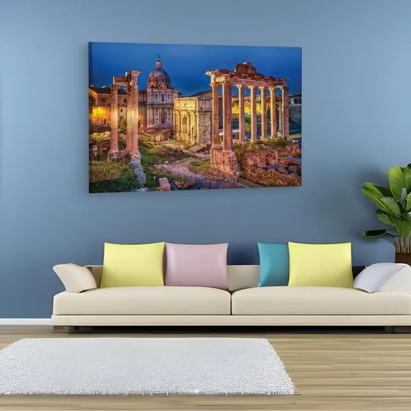Multicolor_Ruins_Of_The_|_Forum,_Rome,_Wooden_Framed_Canvas_Paintings_|_For_Home_Decor_|_Bedroom,_Living_Room,Wall_Decoration_|_Wall_Art_Painting,_Ct0180,_Size_16_X_24_In