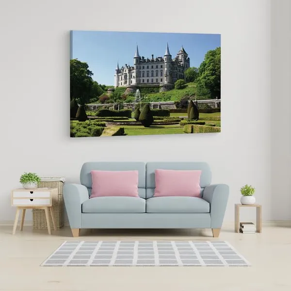 Multicolor_Dunrobin_Castle_&_Gardens,_Wooden_Framed_Canvas_Paintings_|_For_Home_Decor_|_Bedroom,_Living_Room,Wall_Decoration_|_Wall_Art_Painting,_Ct0184,_Size_16_X_24_In