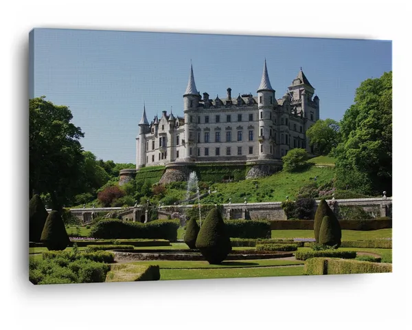 Multicolor_Dunrobin_Castle_&_Gardens,_Wooden_Framed_Canvas_Paintings_|_For_Home_Decor_|_Bedroom,_Living_Room,Wall_Decoration_|_Wall_Art_Painting,_Ct0184,_Size_16_X_24_In