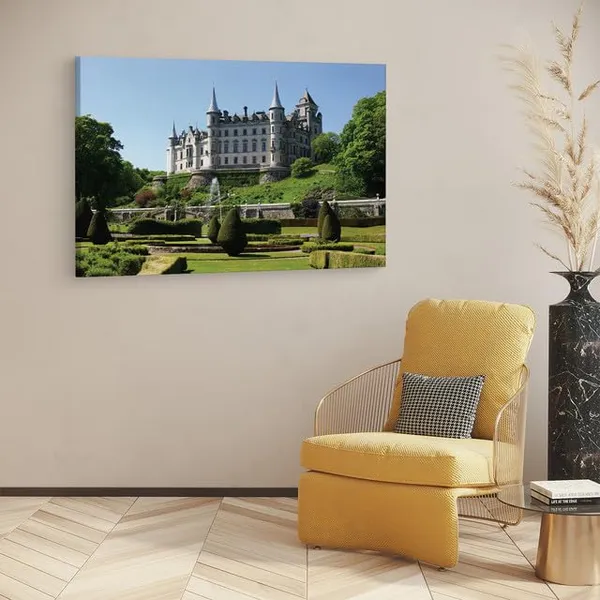 Multicolor_Dunrobin_Castle_&_Gardens,_Wooden_Framed_Canvas_Paintings_|_For_Home_Decor_|_Bedroom,_Living_Room,Wall_Decoration_|_Wall_Art_Painting,_Ct0184,_Size_16_X_24_In