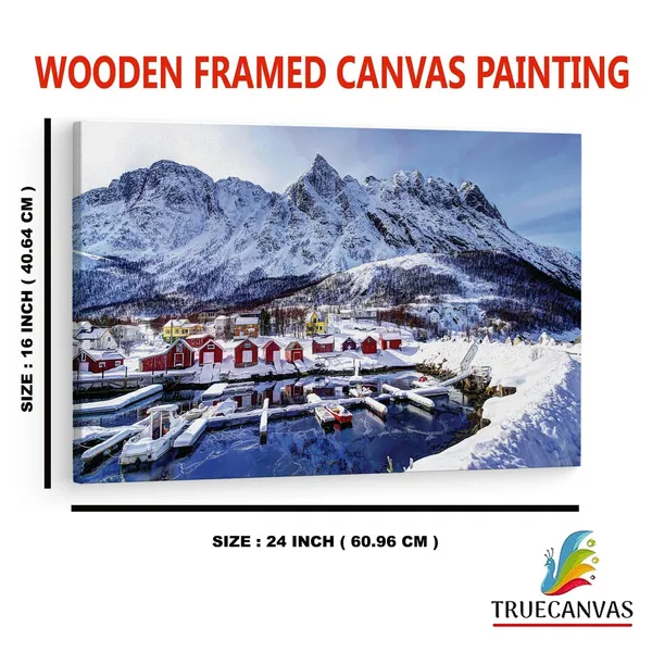 Multicolor_Norway_Village_Winter,_Wooden_Framed_Canvas_Paintings_|_For_Home_Decor_|_Bedroom,_Living_Room,Wall_Decoration_|_Wall_Art_Painting,_Ct0185,_Size_16_X_24_In