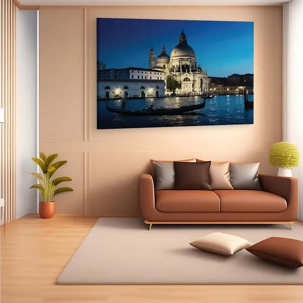 Multicolor_Basilica_Di_Santa_Maria_Della_Salute,_Wooden_Framed_Canvas_Paintings_|_For_Home_Decor_|_Bedroom,_Living_Room,Wall_Decoration_|_Wall_Art_Painting,_Ct0186,_Size_16_X_24_In