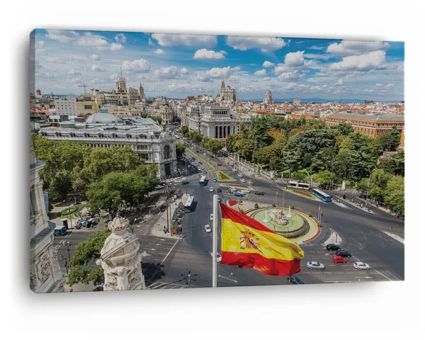 Multicolor_Plaza_De_Cibeles,_Wooden_Framed_Canvas_Paintings_|_For_Home_Decor_|_Bedroom,_Living_Room,Wall_Decoration_|_Wall_Art_Painting,_Ct0191,_Size_16_X_24_In
