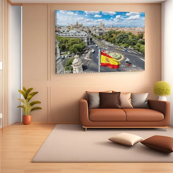 Multicolor_Plaza_De_Cibeles,_Wooden_Framed_Canvas_Paintings_|_For_Home_Decor_|_Bedroom,_Living_Room,Wall_Decoration_|_Wall_Art_Painting,_Ct0191,_Size_16_X_24_In