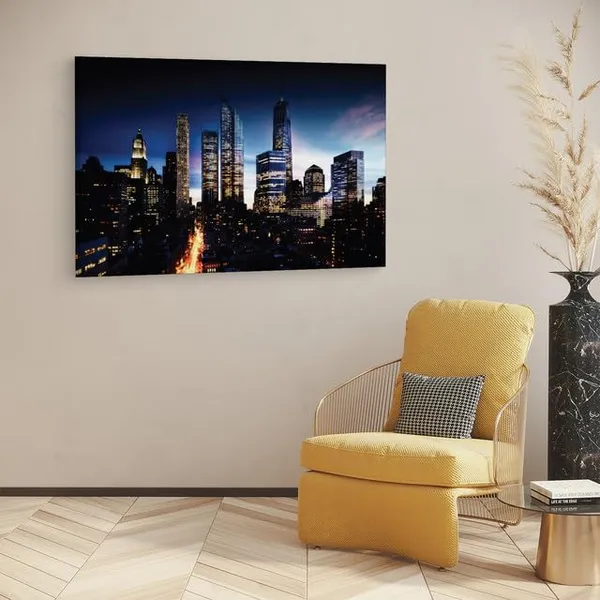 Multicolor_Manhattan_Skyline_Night,_Wooden_Framed_Canvas_Paintings_|_For_Home_Decor_|_Bedroom,_Living_Room,Wall_Decoration_|_Wall_Art_Painting,_Ct0192,_Size_16_X_24_In