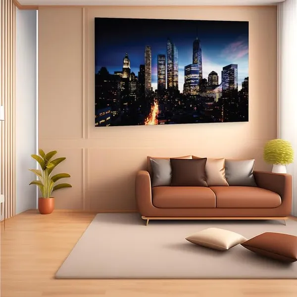 Multicolor_Manhattan_Skyline_Night,_Wooden_Framed_Canvas_Paintings_|_For_Home_Decor_|_Bedroom,_Living_Room,Wall_Decoration_|_Wall_Art_Painting,_Ct0192,_Size_16_X_24_In