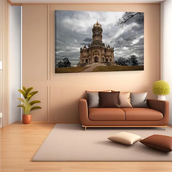 Multicolor_Tserkov'_Znameniya,_Wooden_Framed_Canvas_Paintings_|_For_Home_Decor_|_Bedroom,_Living_Room,Wall_Decoration_|_Wall_Art_Painting,_Ct0194,_Size_16_X_24_In