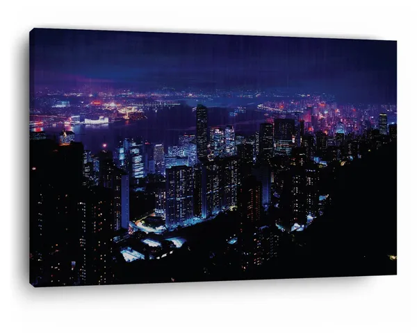 Multicolor_Night_City,_Wooden_Framed_Canvas_Paintings_|_For_Home_Decor_|_Bedroom,_Living_Room,Wall_Decoration_|_Wall_Art_Painting,_Ct0195,_Size_16_X_24_In