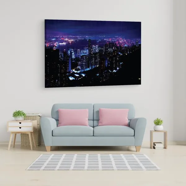 Multicolor_Night_City,_Wooden_Framed_Canvas_Paintings_|_For_Home_Decor_|_Bedroom,_Living_Room,Wall_Decoration_|_Wall_Art_Painting,_Ct0195,_Size_16_X_24_In
