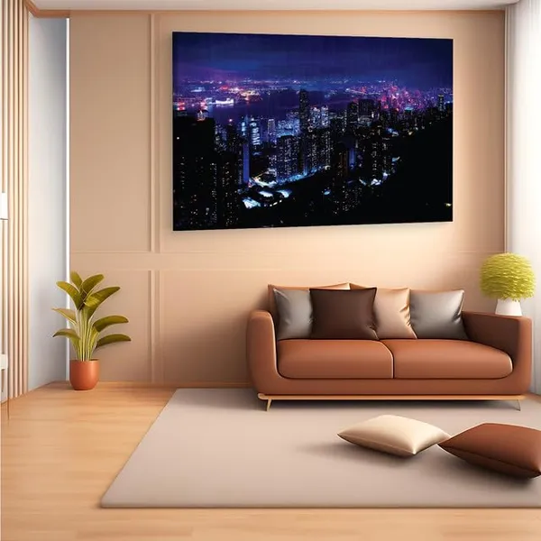 Multicolor_Night_City,_Wooden_Framed_Canvas_Paintings_|_For_Home_Decor_|_Bedroom,_Living_Room,Wall_Decoration_|_Wall_Art_Painting,_Ct0195,_Size_16_X_24_In