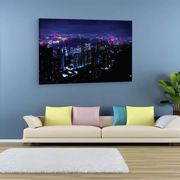 Multicolor_Night_City,_Wooden_Framed_Canvas_Paintings_|_For_Home_Decor_|_Bedroom,_Living_Room,Wall_Decoration_|_Wall_Art_Painting,_Ct0195,_Size_16_X_24_In