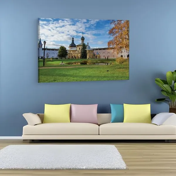 Multicolor_Rostov_Kremlin,_Wooden_Framed_Canvas_Paintings_|_For_Home_Decor_|_Bedroom,_Living_Room,Wall_Decoration_|_Wall_Art_Painting,_Ct0199,_Size_16_X_24_In