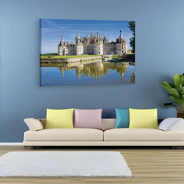 Multicolor_Ch?Teau_De_Chambord,_Wooden_Framed_Canvas_Paintings_|_For_Home_Decor_|_Bedroom,_Living_Room,Wall_Decoration_|_Wall_Art_Painting,_Ct0200,_Size_16_X_24_In