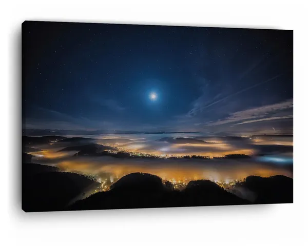 Multicolor_Birds_Eye_Night_Sky,_Wooden_Framed_Canvas_Paintings_|_For_Home_Decor_|_Bedroom,_Living_Room,Wall_Decoration_|_Wall_Art_Painting,_Ct0202,_Size_16_X_24_In