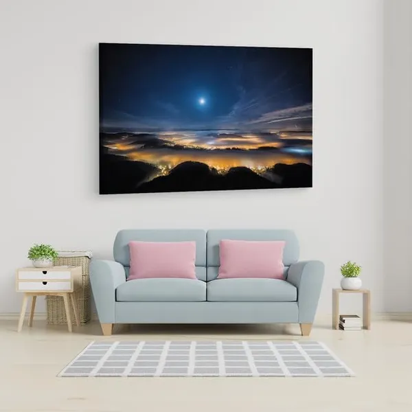Multicolor_Birds_Eye_Night_Sky,_Wooden_Framed_Canvas_Paintings_|_For_Home_Decor_|_Bedroom,_Living_Room,Wall_Decoration_|_Wall_Art_Painting,_Ct0202,_Size_16_X_24_In