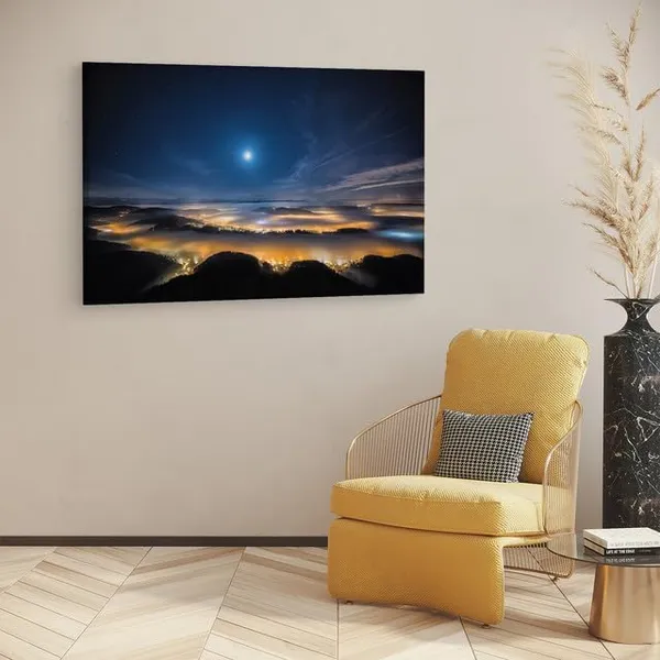 Multicolor_Birds_Eye_Night_Sky,_Wooden_Framed_Canvas_Paintings_|_For_Home_Decor_|_Bedroom,_Living_Room,Wall_Decoration_|_Wall_Art_Painting,_Ct0202,_Size_16_X_24_In