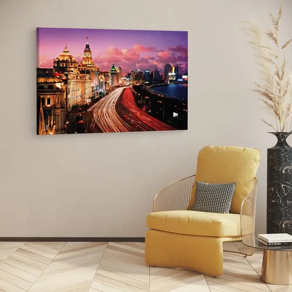 Multicolor_The_Bund,_Wooden_Framed_Canvas_Paintings_|_For_Home_Decor_|_Bedroom,_Living_Room,Wall_Decoration_|_Wall_Art_Painting,_Ct0203,_Size_16_X_24_In