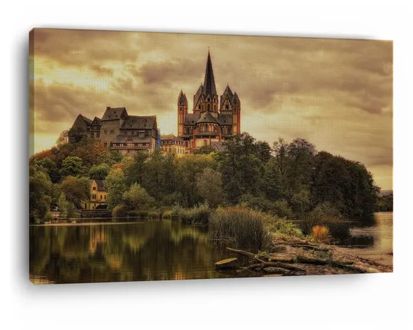 Multicolor_Limburg_Cathedral,_Wooden_Framed_Canvas_Paintings_|_For_Home_Decor_|_Bedroom,_Living_Room,Wall_Decoration_|_Wall_Art_Painting,_Ct0204,_Size_16_X_24_In