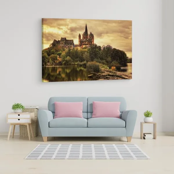 Multicolor_Limburg_Cathedral,_Wooden_Framed_Canvas_Paintings_|_For_Home_Decor_|_Bedroom,_Living_Room,Wall_Decoration_|_Wall_Art_Painting,_Ct0204,_Size_16_X_24_In