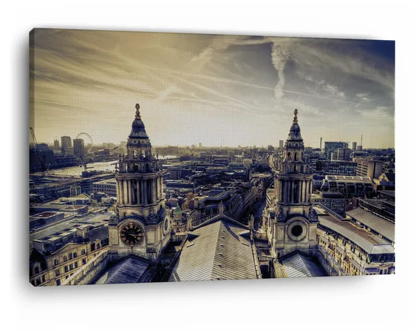 Multicolor_Cathedral_Rooftops_London_St_Pauls,_Wooden_Framed_Canvas_Paintings_|_For_Home_Decor_|_Bedroom,_Living_Room,Wall_Decoration_|_Wall_Art_Painting,_Ct0207,_Size_16_X_24_In