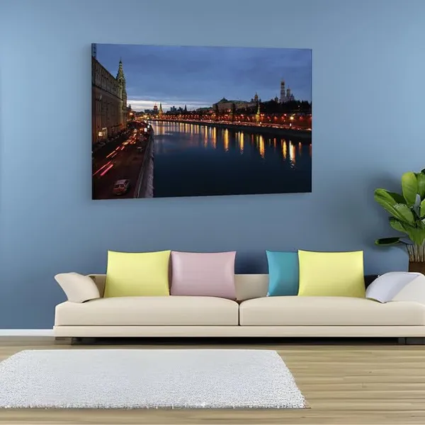 Multicolor_Moskva_River,_Wooden_Framed_Canvas_Paintings_|_For_Home_Decor_|_Bedroom,_Living_Room,Wall_Decoration_|_Wall_Art_Painting,_Ct0208,_Size_16_X_24_In