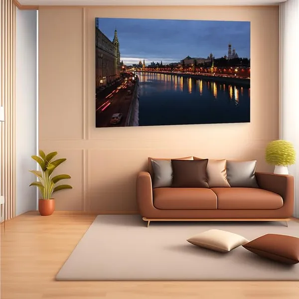 Multicolor_Moskva_River,_Wooden_Framed_Canvas_Paintings_|_For_Home_Decor_|_Bedroom,_Living_Room,Wall_Decoration_|_Wall_Art_Painting,_Ct0208,_Size_16_X_24_In