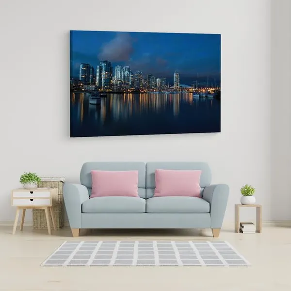 Multicolor_Vancouver_Harbor,_Wooden_Framed_Canvas_Paintings_|_For_Home_Decor_|_Bedroom,_Living_Room,Wall_Decoration_|_Wall_Art_Painting,_Ct0209,_Size_16_X_24_In