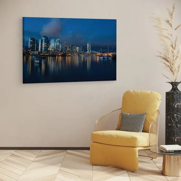 Multicolor_Vancouver_Harbor,_Wooden_Framed_Canvas_Paintings_|_For_Home_Decor_|_Bedroom,_Living_Room,Wall_Decoration_|_Wall_Art_Painting,_Ct0209,_Size_16_X_24_In
