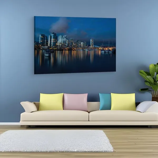 Multicolor_Vancouver_Harbor,_Wooden_Framed_Canvas_Paintings_|_For_Home_Decor_|_Bedroom,_Living_Room,Wall_Decoration_|_Wall_Art_Painting,_Ct0209,_Size_16_X_24_In