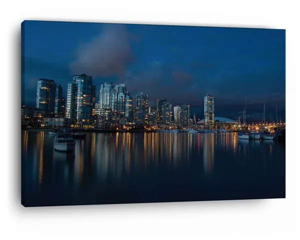 Multicolor_Vancouver_Harbor,_Wooden_Framed_Canvas_Paintings_|_For_Home_Decor_|_Bedroom,_Living_Room,Wall_Decoration_|_Wall_Art_Painting,_Ct0209,_Size_16_X_24_In