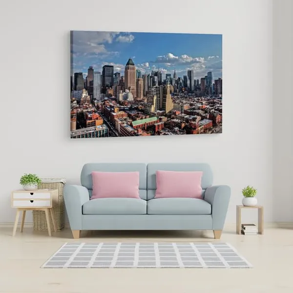 Multicolor_Manhattan_Skyline_Z40,_Wooden_Framed_Canvas_Paintings_|_For_Home_Decor_|_Bedroom,_Living_Room,Wall_Decoration_|_Wall_Art_Painting,_Ct0213,_Size_16_X_24_In