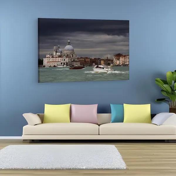 Multicolor_Punta_Della_Dogana,_Wooden_Framed_Canvas_Paintings_|_For_Home_Decor_|_Bedroom,_Living_Room,Wall_Decoration_|_Wall_Art_Painting,_Ct0219,_Size_16_X_24_In