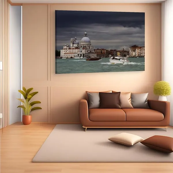 Multicolor_Punta_Della_Dogana,_Wooden_Framed_Canvas_Paintings_|_For_Home_Decor_|_Bedroom,_Living_Room,Wall_Decoration_|_Wall_Art_Painting,_Ct0219,_Size_16_X_24_In