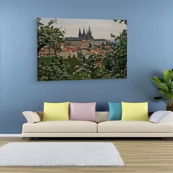 Multicolor_Prague_Castle,_Wooden_Framed_Canvas_Paintings_|_For_Home_Decor_|_Bedroom,_Living_Room,Wall_Decoration_|_Wall_Art_Painting,_Ct0220,_Size_16_X_24_In