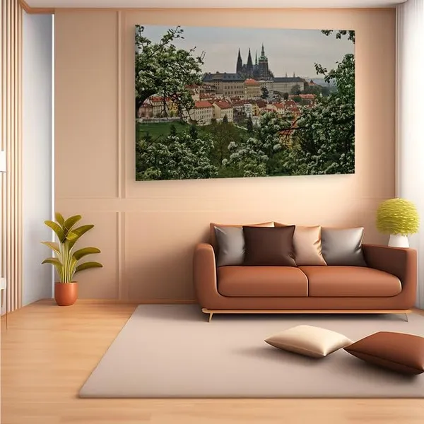 Multicolor_Prague_Castle,_Wooden_Framed_Canvas_Paintings_|_For_Home_Decor_|_Bedroom,_Living_Room,Wall_Decoration_|_Wall_Art_Painting,_Ct0220,_Size_16_X_24_In