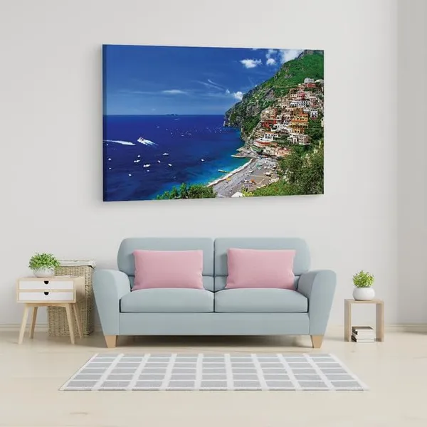Multicolor_Amalfi_Coast,_Wooden_Framed_Canvas_Paintings_|_For_Home_Decor_|_Bedroom,_Living_Room,Wall_Decoration_|_Wall_Art_Painting,_Ct0221,_Size_16_X_24_In