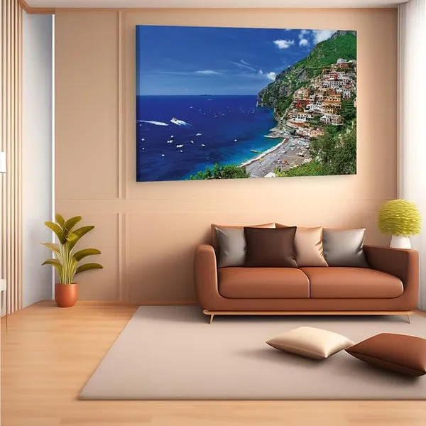 Multicolor_Amalfi_Coast,_Wooden_Framed_Canvas_Paintings_|_For_Home_Decor_|_Bedroom,_Living_Room,Wall_Decoration_|_Wall_Art_Painting,_Ct0221,_Size_16_X_24_In