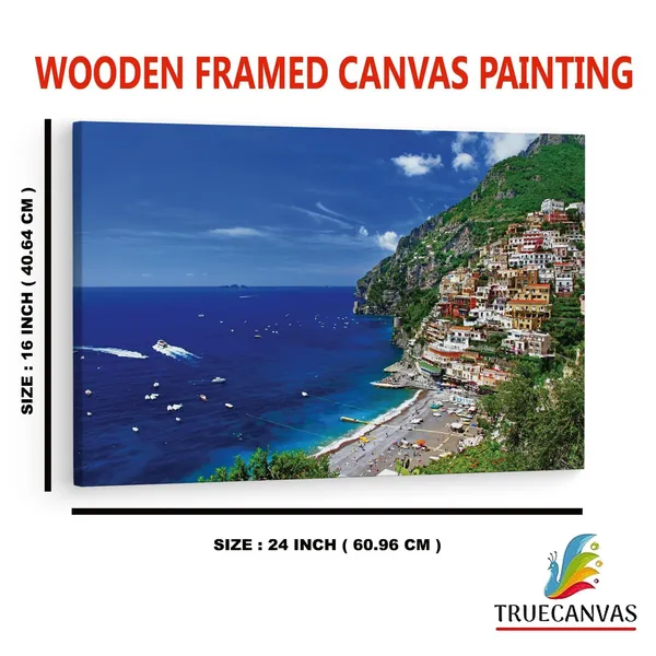 Multicolor_Amalfi_Coast,_Wooden_Framed_Canvas_Paintings_|_For_Home_Decor_|_Bedroom,_Living_Room,Wall_Decoration_|_Wall_Art_Painting,_Ct0221,_Size_16_X_24_In